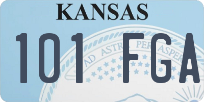 KS license plate 101FGA