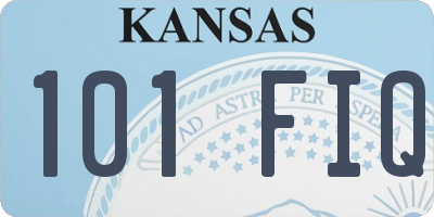 KS license plate 101FIQ