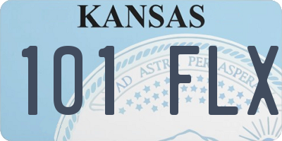 KS license plate 101FLX