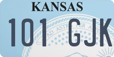 KS license plate 101GJK