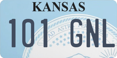 KS license plate 101GNL