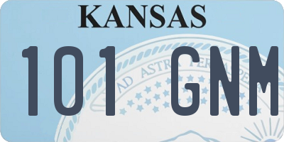 KS license plate 101GNM