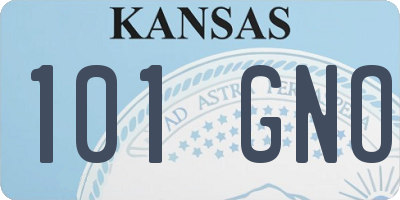 KS license plate 101GNO