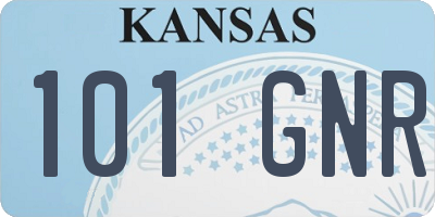 KS license plate 101GNR