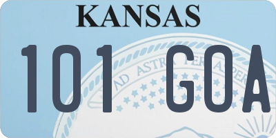 KS license plate 101GOA