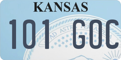KS license plate 101GOC