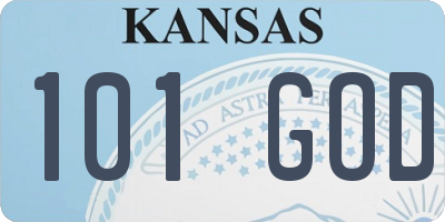 KS license plate 101GOD