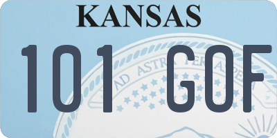 KS license plate 101GOF