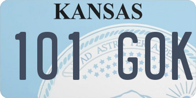 KS license plate 101GOK