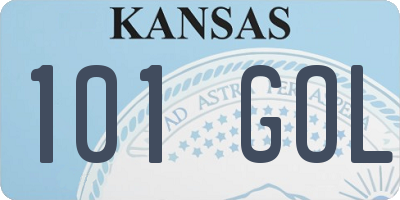 KS license plate 101GOL