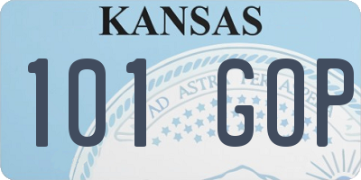 KS license plate 101GOP