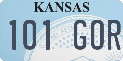 KS license plate 101GOR