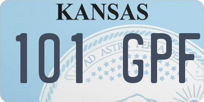 KS license plate 101GPF