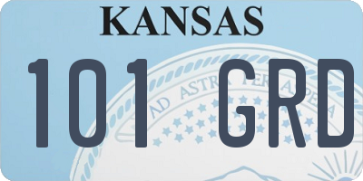 KS license plate 101GRD