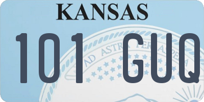 KS license plate 101GUQ