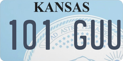 KS license plate 101GUU
