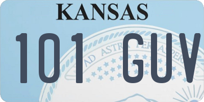 KS license plate 101GUV