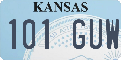 KS license plate 101GUW