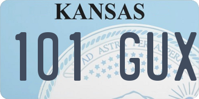 KS license plate 101GUX