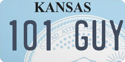 KS license plate 101GUY