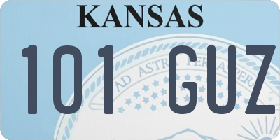 KS license plate 101GUZ