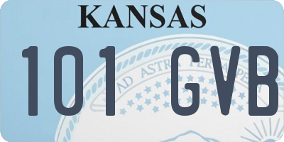 KS license plate 101GVB