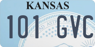 KS license plate 101GVC