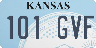 KS license plate 101GVF