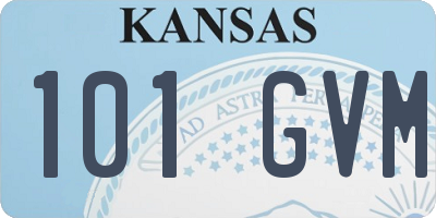 KS license plate 101GVM
