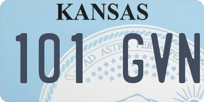 KS license plate 101GVN