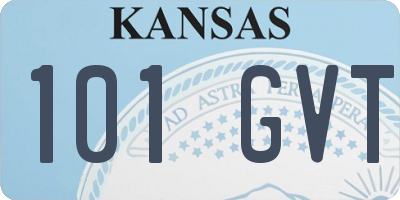 KS license plate 101GVT
