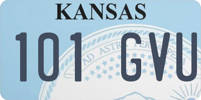 KS license plate 101GVU