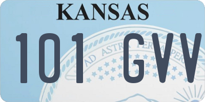 KS license plate 101GVV