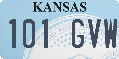 KS license plate 101GVW