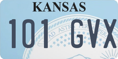 KS license plate 101GVX