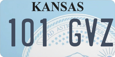 KS license plate 101GVZ