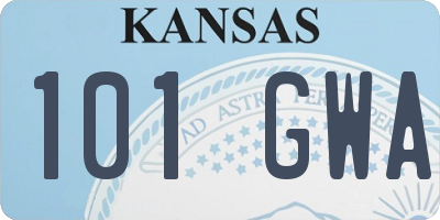KS license plate 101GWA