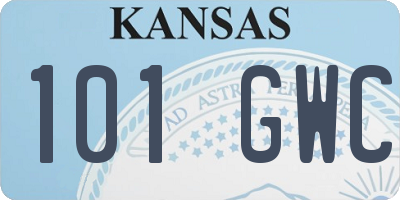 KS license plate 101GWC