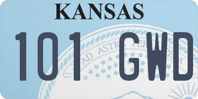 KS license plate 101GWD