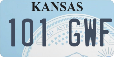 KS license plate 101GWF