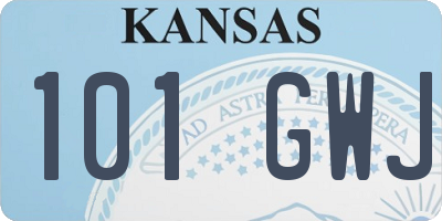 KS license plate 101GWJ