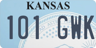 KS license plate 101GWK