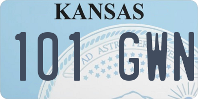 KS license plate 101GWN