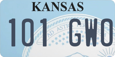 KS license plate 101GWO