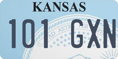 KS license plate 101GXN