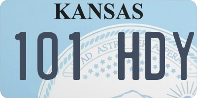 KS license plate 101HDY
