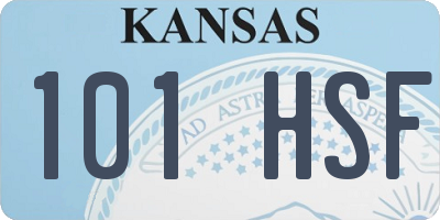 KS license plate 101HSF
