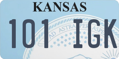 KS license plate 101IGK