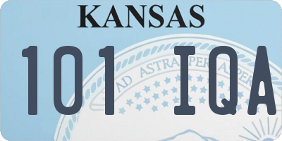 KS license plate 101IQA