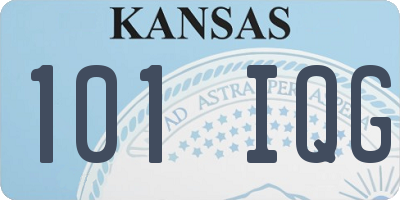 KS license plate 101IQG